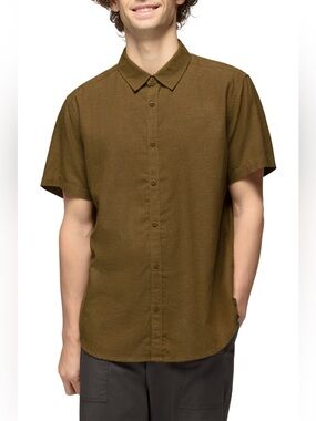 Prana Lindores Hemp Blend Short Sleeve Button-Up Shirt
